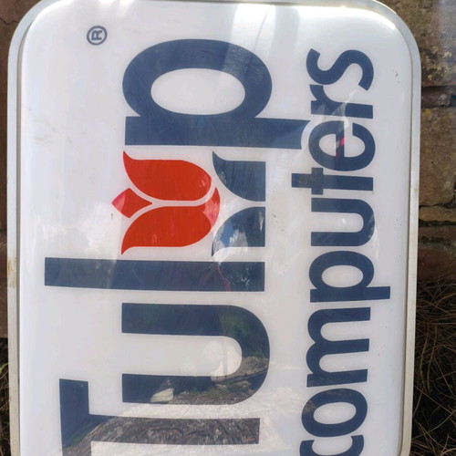 Illuminated aluminum double-sided sign used
