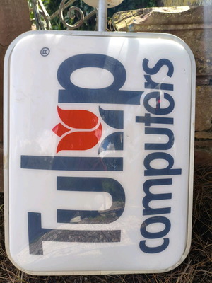 Illuminated aluminum double-sided sign used