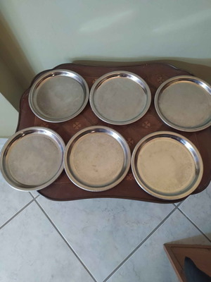 Πιατάκια ανοξείδωτα σαν καινούργια, 6 τεμάχια