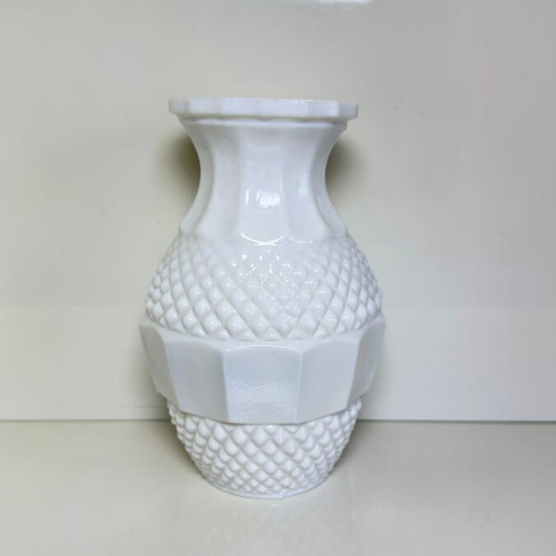 Opaline decorative vase, retro mid-century style
