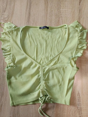 Zara crop top used, green, size L