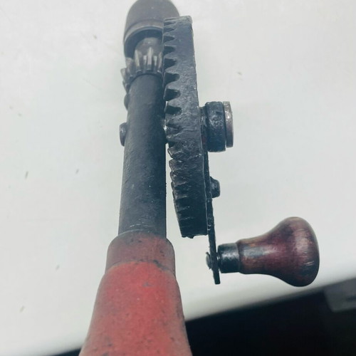 Collectible hand drill 1960 with wooden handles