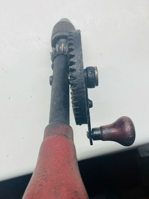 Collectible hand drill 1960 with wooden handles