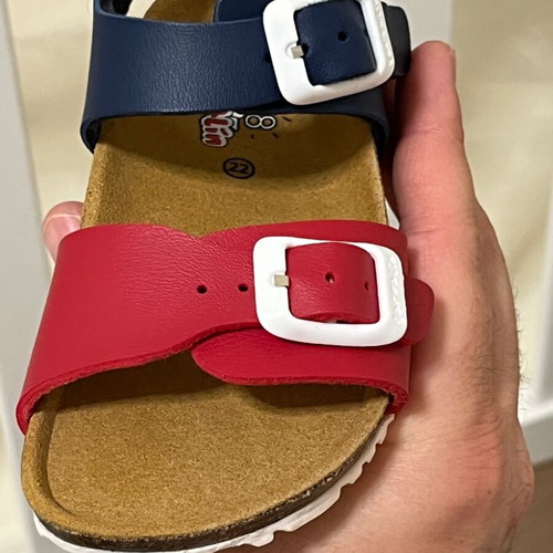 Garvalin kids anatomical sandals size 22, blue and red
