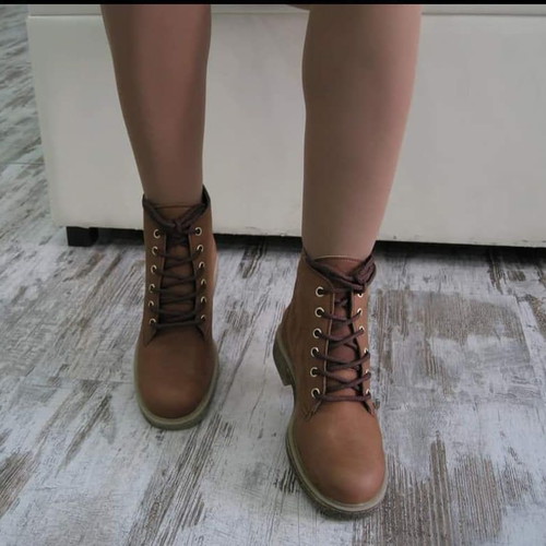 Leather women's ankle boots new, brown, size 36