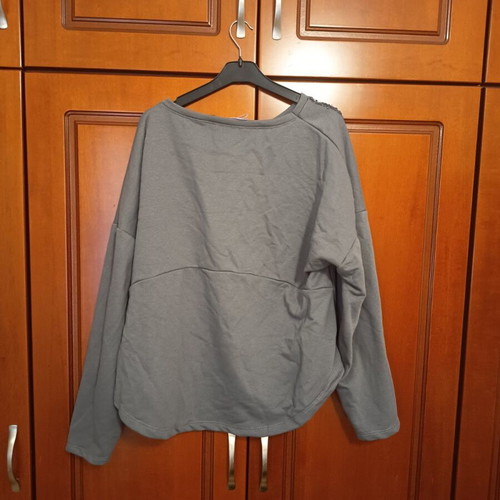 Grey blouse with sequins, new, made in Italy