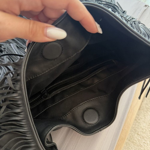 Callista Calypso shoulder bag in black with fringes
