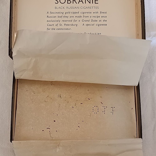 Sobranie Black Russian 25s and Senior Service Ships Supply collectible cigarette boxes used