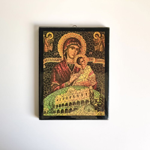 Icon Megalochari of Tinos on wood like new