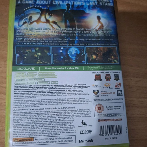 Xcom Enemy Unknown Xbox 360 used with scratches