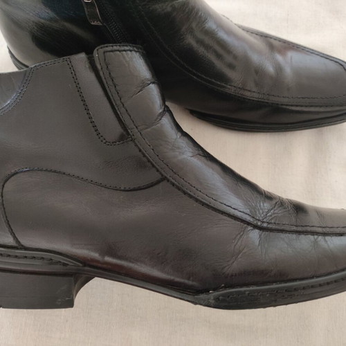 Box Shoes Mens Black Leather Chelsea Boots Size 43 Like New