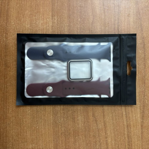 Apple Watch bands 42/44mm dark blue & red with silver case for series 3, new