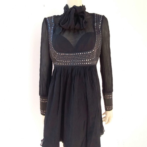 Silk blouse new with metallic details, size 44