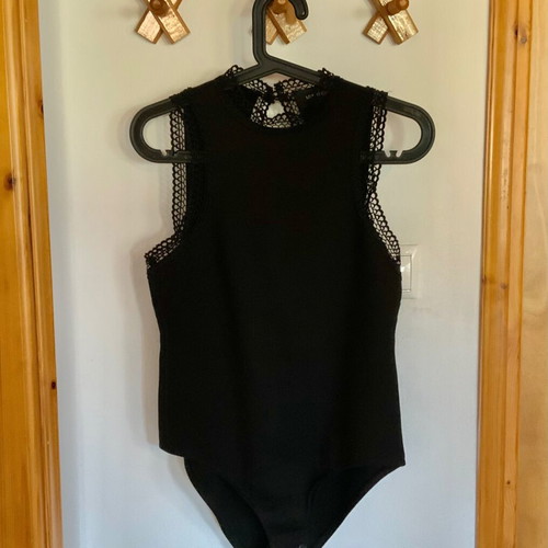 Black bodysuit with edge knitting size Small like new