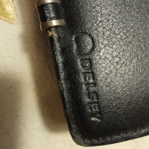 Delsey leather briefcase vintage, used, black
