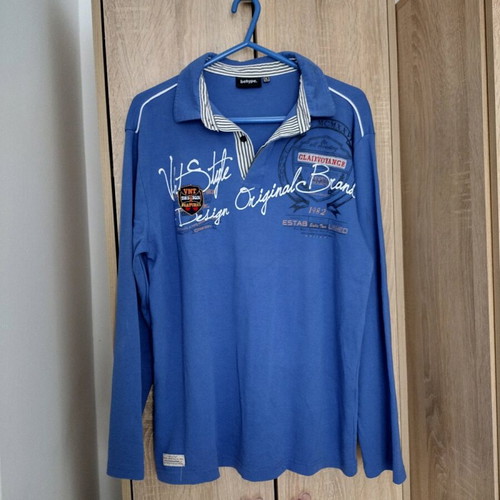 Behype men's long-sleeve polo shirt XL blue like new