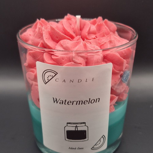 Watermelon scented candle like new, 100% plant wax