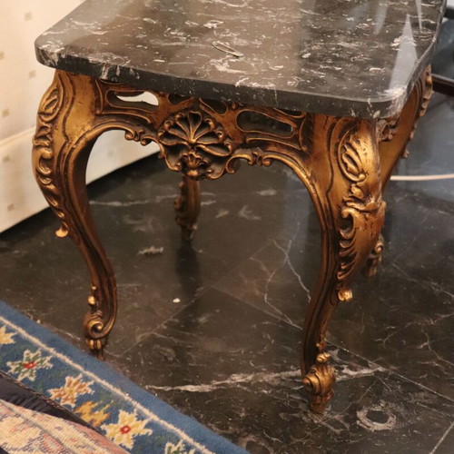 Vintage Table With Marble In Louis XV Style Like New