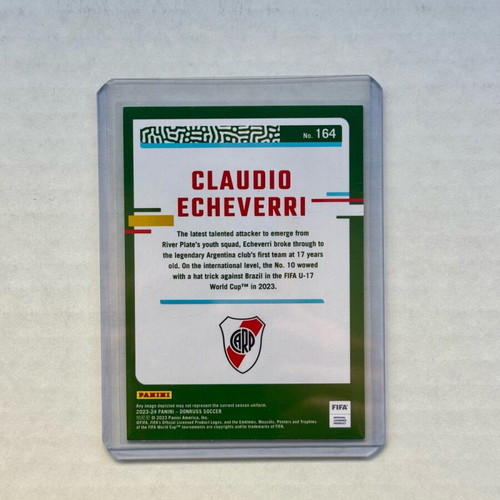 Claudio Echeverri 2023-24 Panini Donruss #164 Silver Cubic Prizm Rookie RC new