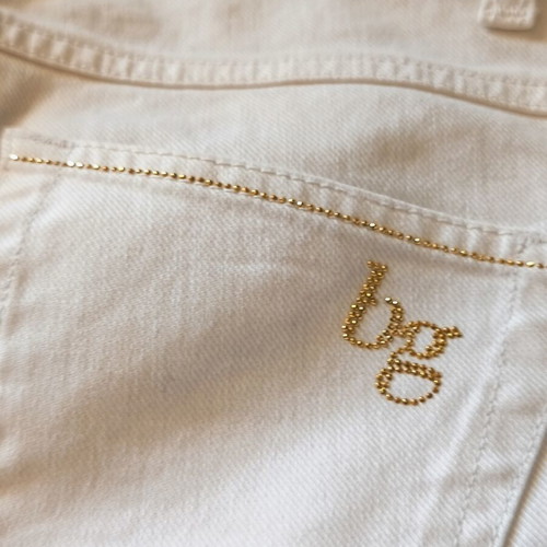 Blugirl Jean flare pants like new with gold details