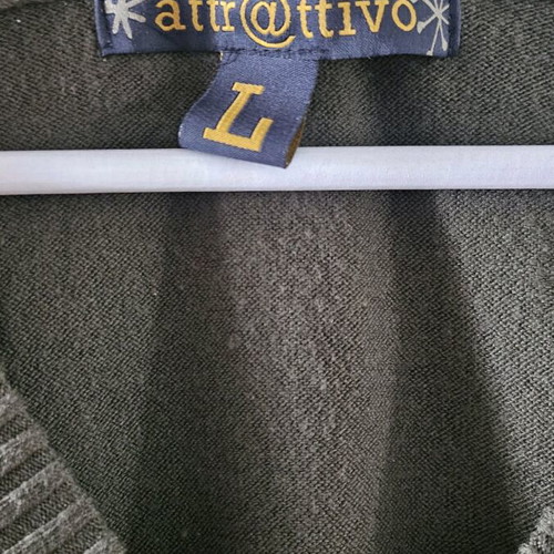 Attrattivo long sweater like new, dark khaki, size L