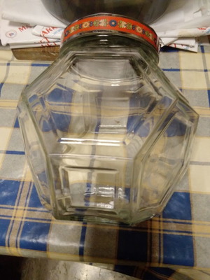 Large glass vases for decoration or use, set of two