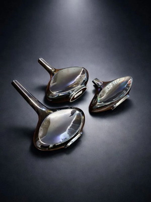 Black Mirror glass vases set of 3 like new, minimal design