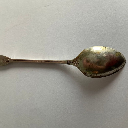 Silver 835 demitasse spoon used with cherub handle
