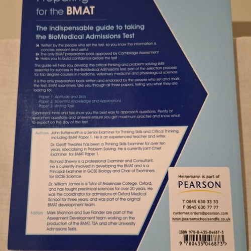 Preparing for the BMAT Official Guide like new, English