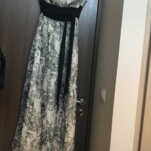 Strapless maxi dress BCBG Maxazria like new, white and gray