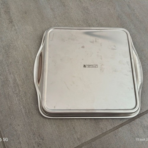 WMF Cromargan 18/10 Vintage Square Cheese Serving Tray with Lid like new