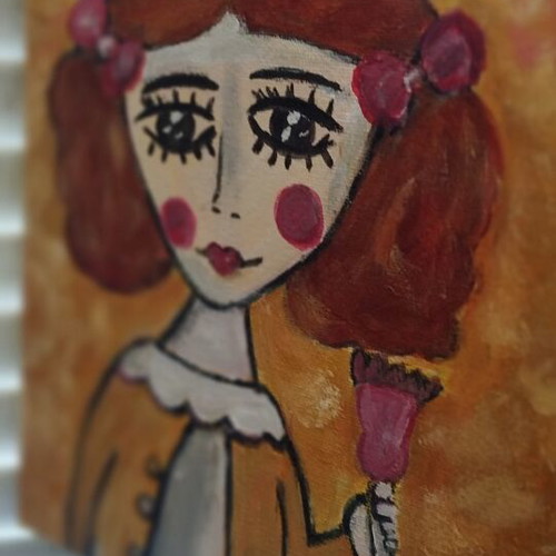 Painting on canvas girl, like new