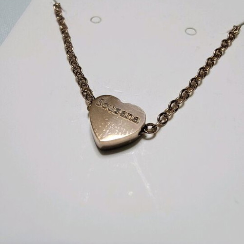Heart necklace in rose gold stainless steel made to order