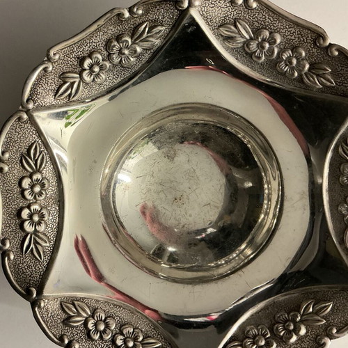 Silver-plated bowl for candies or chocolates used