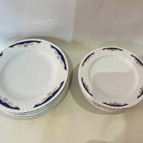 Arpo porcelain plate set of 11 vintage used, made in Romania
