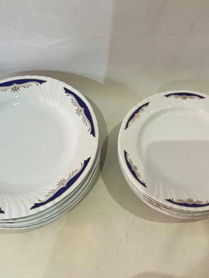 Arpo porcelain plate set of 11 vintage used, made in Romania