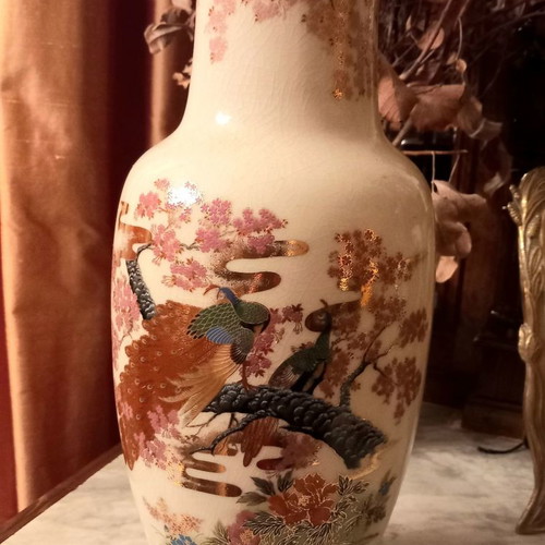 Satsuma gold vase used, height 0.36 m