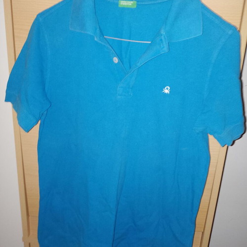 Benetton boys' polo shirt used, blue, sizes 146-152 cm