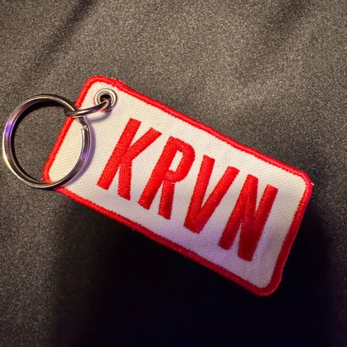 Keychain Caravan embroidered like new, white and gold