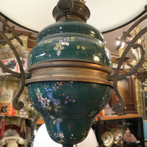 Antique hanging oil lamp used, island style