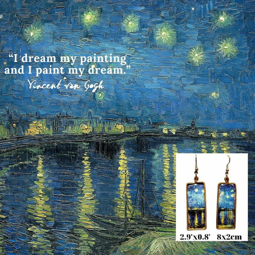 Van Gogh Starry Night Earrings new handmade hypoallergenic