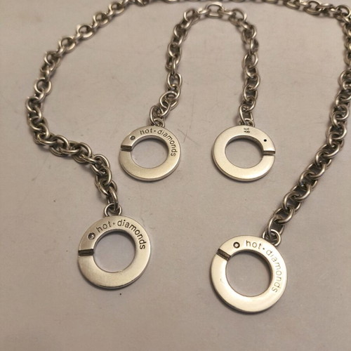 Hot Diamonds silver set bracelet and necklace like new