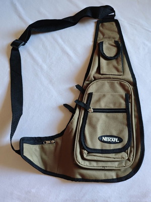 Nescafé Sling Bag new, khaki/beige, multiple compartments