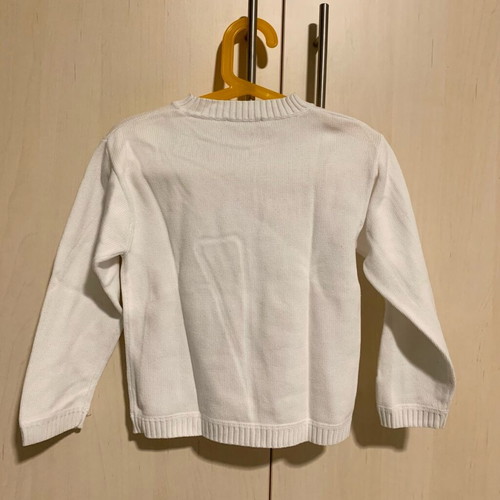 Burberry cotton pullover like new, white unisex