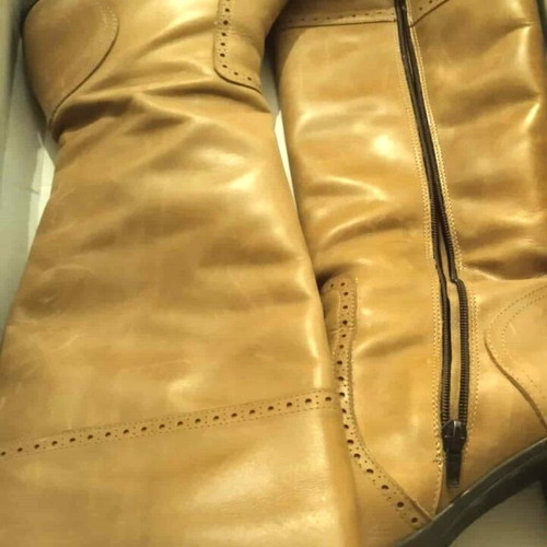 Patricia Miller leather high boots size 41 used, beige