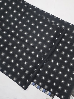 Men's black scarf with squares new, 100% double-sided viscose
