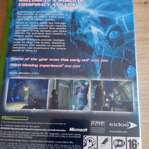 Deus Ex Invisible War Xbox game like new