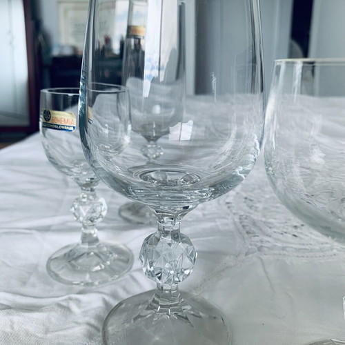 Bohemia Crystal Claudia Series Glasses new, authentic vintage