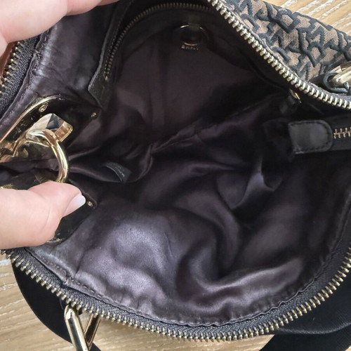 Vintage Y2K DKNY shoulder and crossbody bag, black and brown