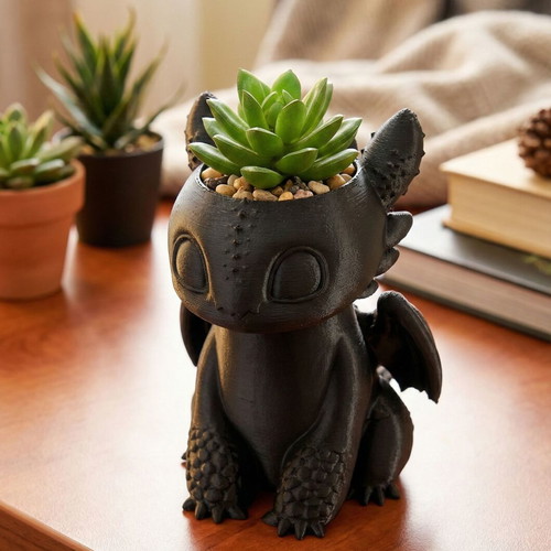 Fury Toothless figure planter new